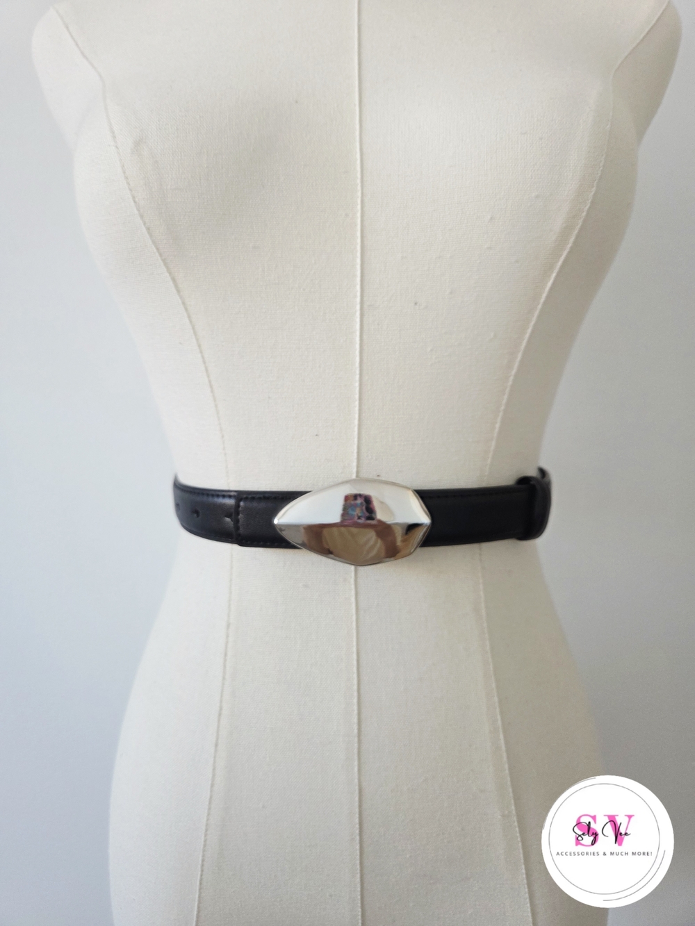 Black Belt With Silver Buckle